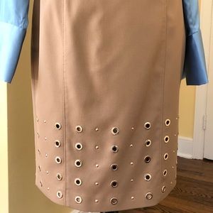 WHBM Camel Skirt w Gold Hardware Detail